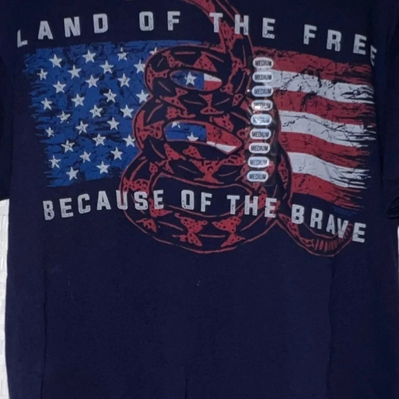 Deer American Flag Delta pro T-shirt land of the free because the brave size M - Picture 2 of 9